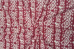 Lady McElroy Batik Bloom Stripe - Crimson - Cotton Lawn Hand-Dyed Block Print