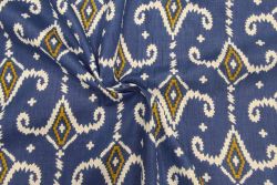 Lady McElroy Cobalt Diamond - Cotton Lawn Hand-Dyed Block Print