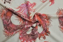 Lady McElroy Chinoiserie Dragon - Hot Pink - Chloe Chambray
