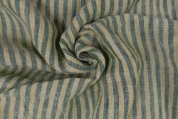 Lady McElroy Coastal Bleached Linen Chambray Stripe - Sage