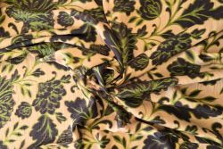 Lady McElroy - Conservatory Fern - Marbled Sandwashed Linen-Mix Crepe