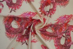 Lady McElroy Chinoiserie Dragon - Hot Pink - Chloe Chambray