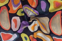 Lady McElroy - Psychedelic Planets - Cosmic Black - Cotton Pure Lawn