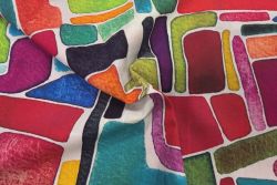 Lady McElroy - Stained-Glass Blocks - Red - Cotton Pure Lawn