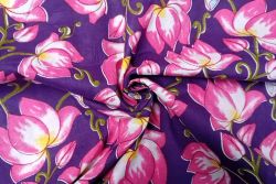Lady McElroy Mughal Lotus - Violet - Cotton Lawn Hand-Dyed Block Print