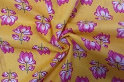 Lady McElroy Mini Lotus - Canary Yellow - Cotton Lawn Hand-Dyed Block Print