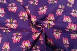 Lady McElroy Mini Lotus - Violet - Cotton Lawn Hand-Dyed Block Print