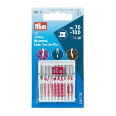 Prym Asstd Sewing Machine Needles Sys. 130/705 Standard/Leather/Jersey 70-100