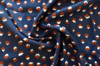 Lady McElroy Copper Concepts - Navy Morracain Crepe - Remnant - 3m