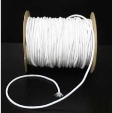 3mm Wide Round Cord Elastic - White