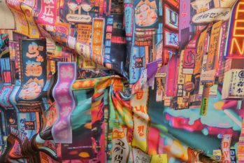 Lady McElroy Nightlife Tokyo - Cotton Marlie-Care Lawn - Remnant - 3m