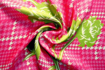 Lady McElroy Rosewood Houndstooth - Lime - Pure Cupro