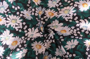Lady McElroy Sunshine Daisies - Blue - Marlie-Care Lawn - Remnant - 3m