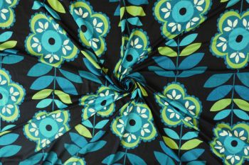 Lady McElroy Flower Stamp - Juliet Jersey - Remnant - 1.6m