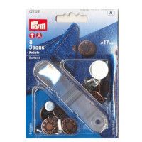 Prym Jeans Buttons Antique Copper Laurel 17mm