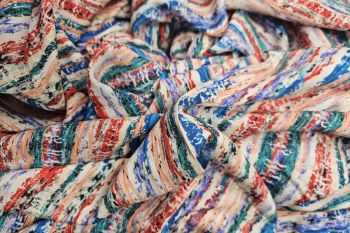 Lady McElroy - Monet Stripe - Rust - Viscose Challis Lawn