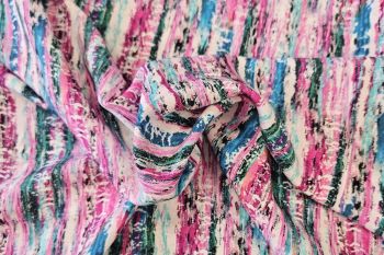 Lady McElroy - Monet Stripe - Fuchsia - Viscose Challis Lawn