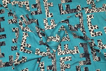 Lady McElroy Animal Symbol - Jade - Viscose Rickardi Lawn