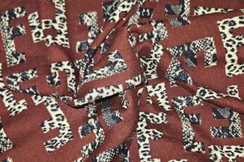 Lady McElroy Animal Symbol - Maroon - Viscose Rickardi Lawn
