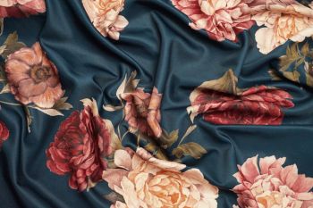 Lady McElroy Midnight Rosette - Scuba Luxury Jersey - Remnant - 1m