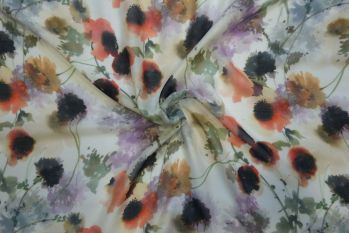 Lady McElroy Aqua Mimosa - Blossom - Nicole Voile Lawn - Remnant - 2.2m