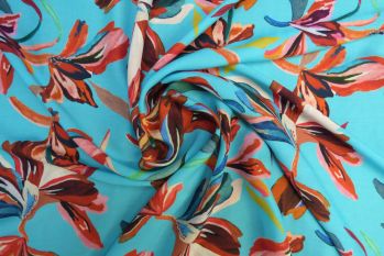 Lady McElroy Artisan Display - Turquoise Viscose Challis Lawn