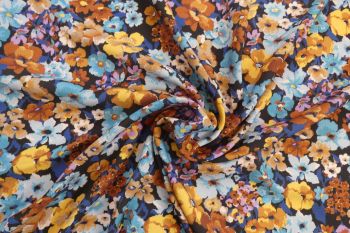 Lady McElroy Autumn Friends - Kingfisher - Viscose Rickardi Lawn