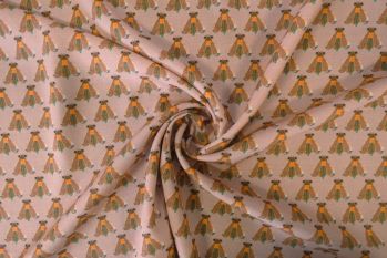 Lady McElroy Beauty and the Bee - Mini - Blush Pink - Chloe Chambray - Remnant - 0.6m