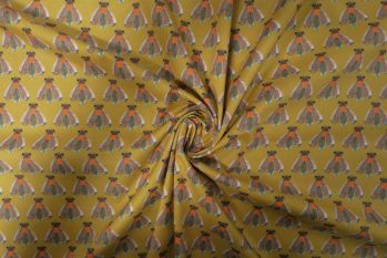 Exclusive Lady McElroy Beauty and the Bee - Mini - Old Gold Marlie-Care Lawn - Remnant -1.2m