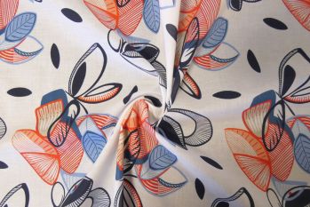 Lady McElroy Beech Leaves - Autumn - Cotton Lawn - Remnant - 3m