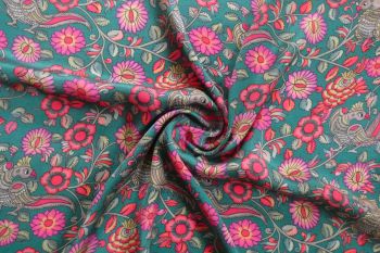 Lady McElroy Kalamkari Art - Jade - Pure Cupro