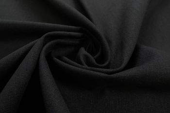 Lady McElroy Harvard - Organic Linen Viscose Chambray Plains - Black - Remnant - 1.6m
