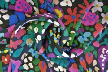 Lady McElroy Blush Blooms - Viscose Challis Lawn - Remnant - 1.5m