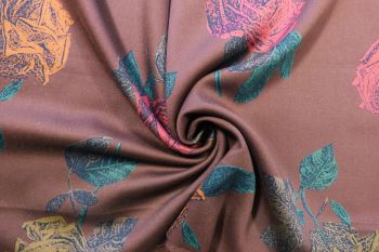 Lady McElroy Bordeaux Roses - Pure Wool Vintage Inspired Collection - Remnant - 2.2m