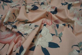 Lady McElroy Botanical Flamenco - Sugar Pink - Marlie-Care Lawn - Remnant - 2.3m