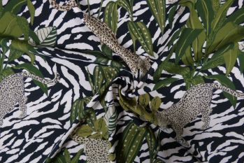 Lady McElroy Cheetah Trail - Viscose Challis Lawn - Remnant - 1.5m