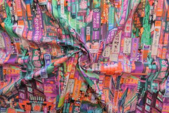 Lady McElroy China Town - Cotton Marlie-Care Lawn - Remnant - 4m