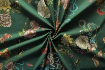 Lady McElroy Cobra Corsage - Bottle Green Marlie-Care Lawn - Remnant - 2.9m