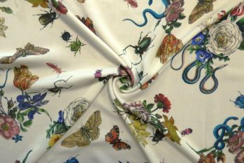 Lady McElroy Cobra Corsage - Chantilly Cream - Viscose Challis Lawn - Remnant - 1.6m