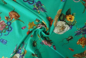 Lady McElroy Cobra Corsage - Emerald Chloe Chambray - Remnant - 1.5m