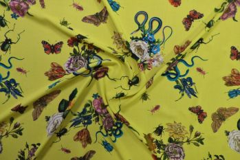 Lady McElroy Cobra Corsage - Lemon - Viscose Challis Lawn - Remnant - 3m