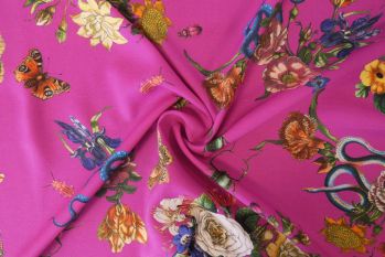 Lady McElroy Cobra Corsage - Magenta Chloe Chambray Remnant - 2.6M