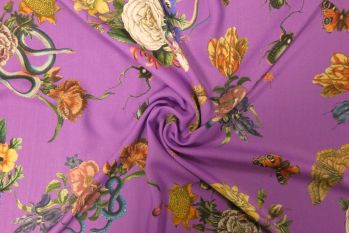 Lady McElroy Cobra Corsage - Mauve Viscose Challis Lawn - Remnant - 1.8m