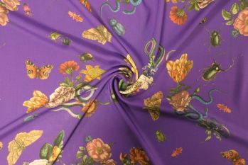 Lady McElroy Cobra Corsage - Purple Viscose Challis Lawn - Remnant - 1.2m