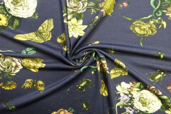 Lady McElroy Cobra Corsage - Marine Crepe Jersey - Remnant - 3m