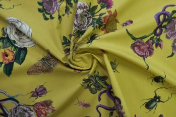 Lady McElroy Cobra Corsage - Mustard - Marlie-Care Lawn - Remnant - 2m