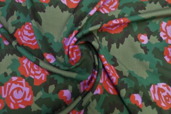 Lady McElroy Combat Blooms - Viscose Challis Lawn - Remnant - 2.5m