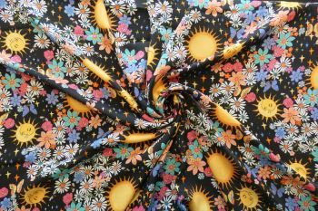Lady McElroy Cosmos Reflections - Viscose Challis Lawn - Remnant - 3m
