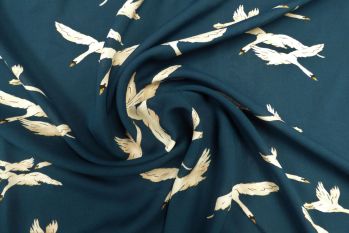 Lady McElroy Cygnus Return -  Navy - Viscose Challis