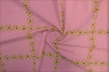 Lady McElroy Daisy Chain - Carnation Pink Marlie-Care Lawn - Remnant - 3m